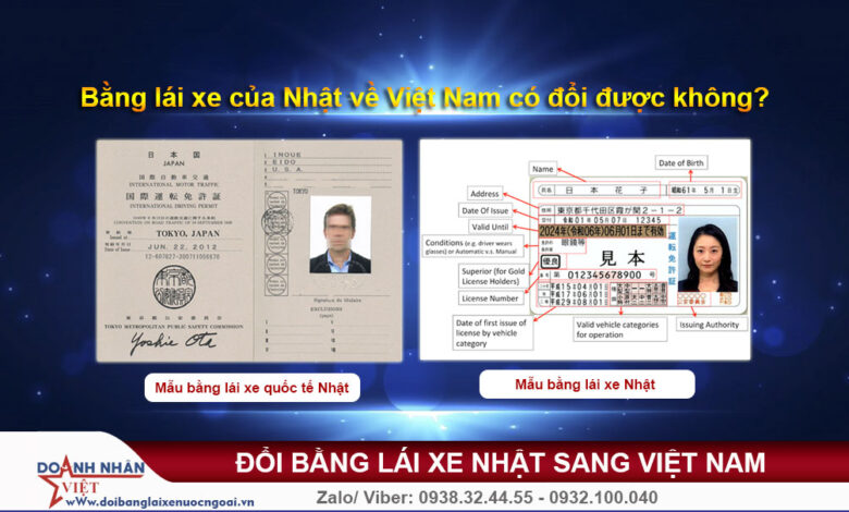 Bằng lái xe của Nhật về Việt Nam có đổi được không