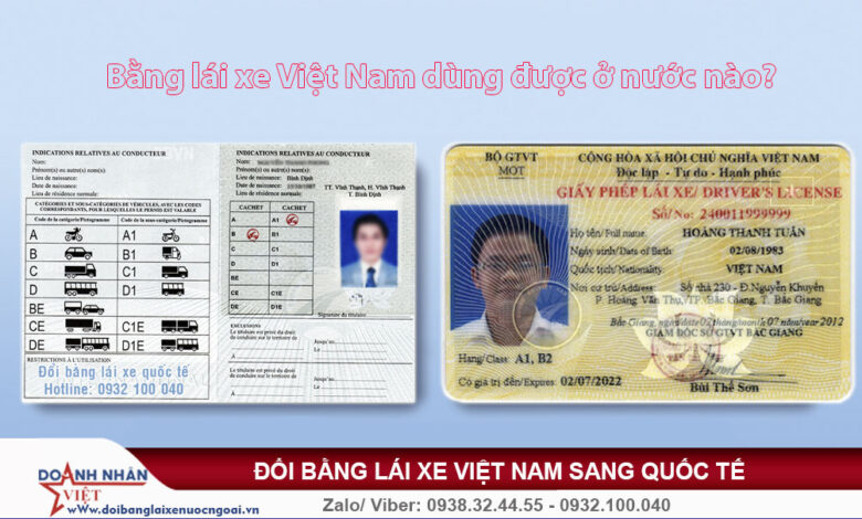 Bằng lái xe Việt Nam dùng được ở những nước nào