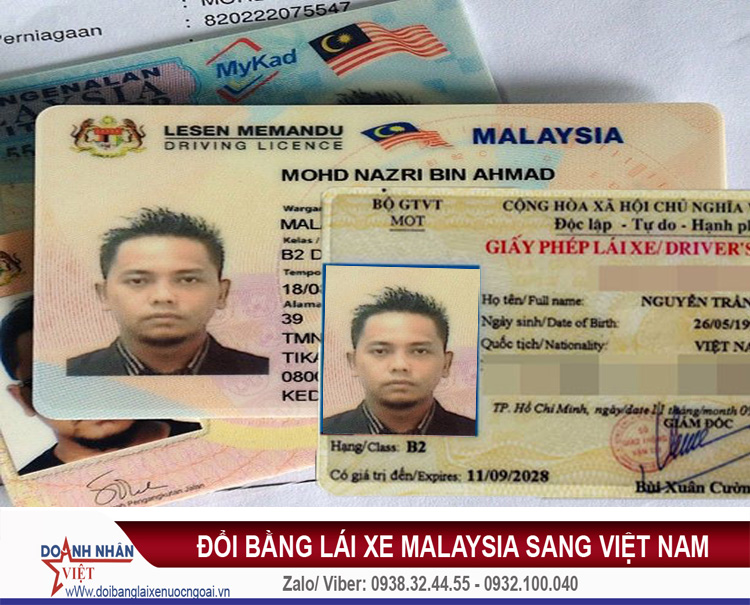 đổi bằng lái xe Malaysia sang Việt Nam