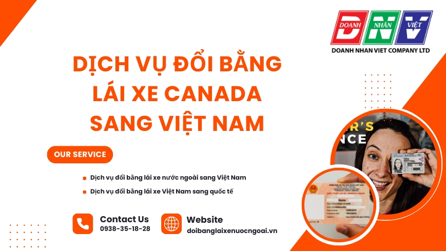 Dịch vụ đổi bằng lái xe Canada sang Việt Nam
