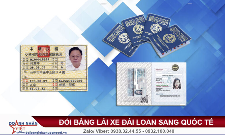 Đổi bằng lái xe Đài Loan sang quốc tế