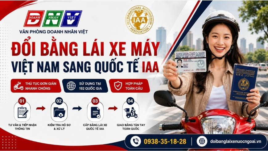 Đổi bằng lái xe máy Việt Nam sang quốc tế IAA