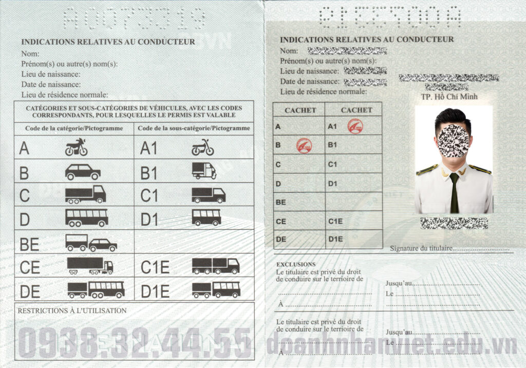 mẫu bằng lái xe quốc tế idp