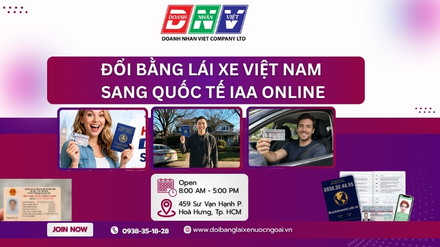 Đổi bằng lái xe Việt Nam sang quốc tế IAA online
