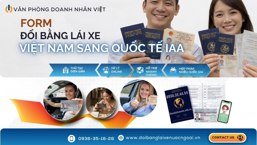 Form đổi bằng lái xe Việt Nam sang quốc tế IAA