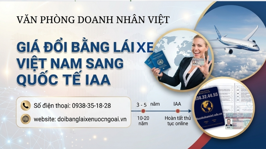 Giá đổi bằng lái xe Việt Nam sang quốc tế IAA