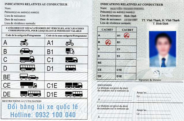 Mẫu bằng lái xe quốc tế - Giấy phép lái xe quốc tế Tổng Cục Đường Bộ