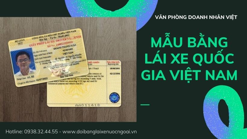 Mẫu bằng lái xe Việt Nam