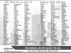 Mẫu giấy phép lái xe quốc tế IAA