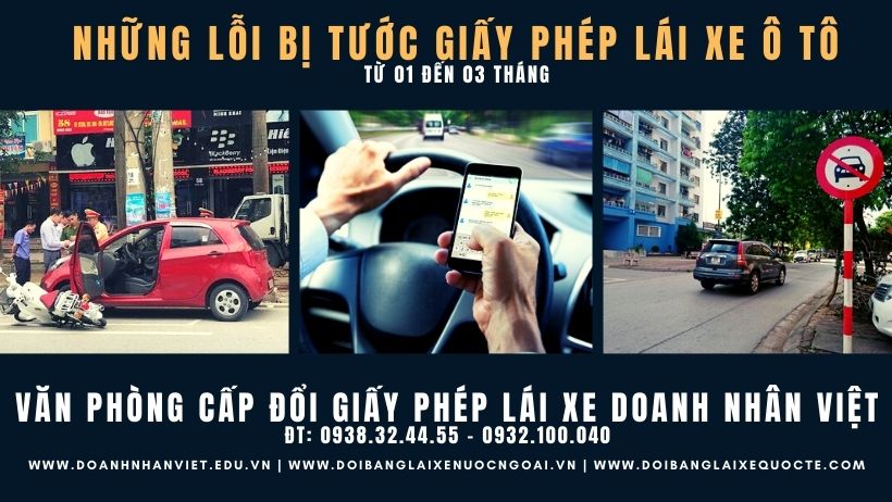 Những lỗi bị tước giấy phép lái xe ô tô