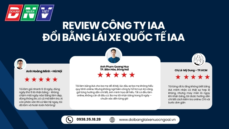 Review công ty IAA đổi bằng lái xe quốc tế IAA