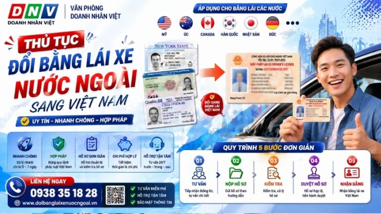 Thủ tục đổi bằng lái xe nước ngoài sang Việt Nam