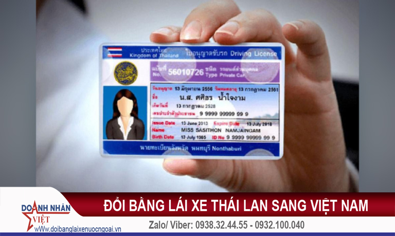 Đổi bằng lái xe Thái Lan sang Việt Nam
