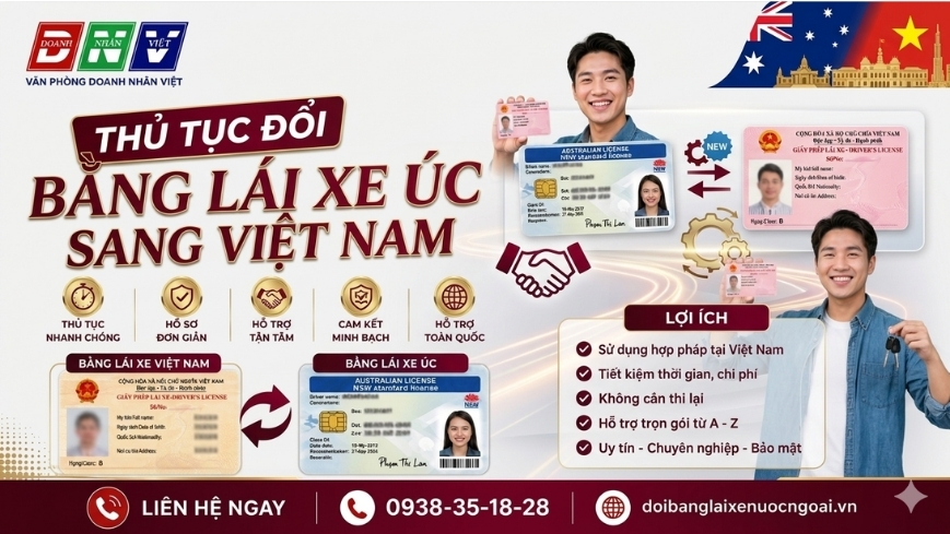 Thủ tục đổi bằng lái xe Úc sang Việt Nam
