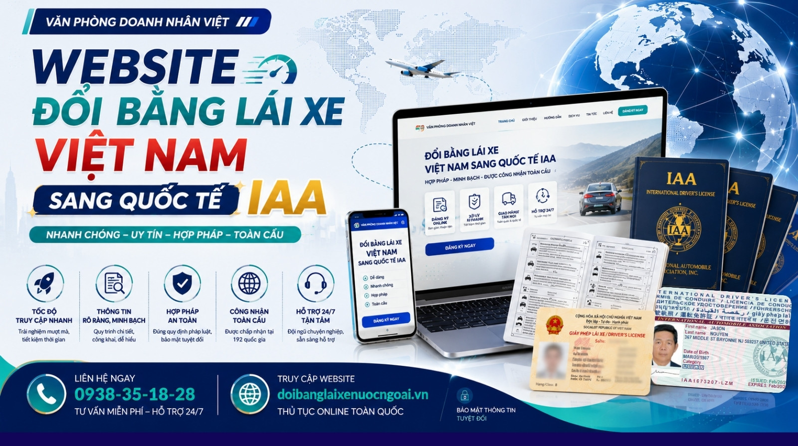 Website đổi bằng lái xe Việt Nam sang quốc tế IAA